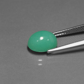 Crisoprasio naturale verde da 3,04 ct, trasparente, trasparente/traslucido