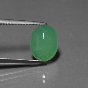 Crisoprasio naturale verde da 2,61 ct, trasparente, trasparente/traslucido