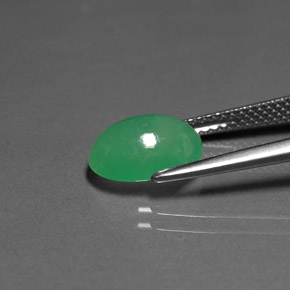 Crisoprasio naturale verde da 2,61 ct, trasparente, trasparente/traslucido