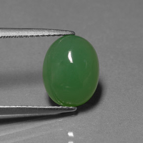 Crisoprasio naturale verde da 3,42 ct, trasparente, trasparente/traslucido