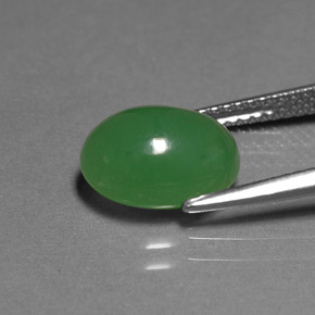 Crisoprasio naturale verde da 3,42 ct, trasparente, trasparente/traslucido