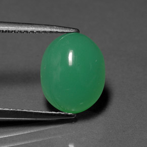 Crisoprasio naturale verde da 4,22 ct, trasparente, trasparente/traslucido