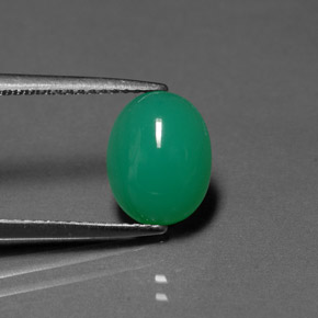 Crisoprasio naturale verde da 2,49 ct, trasparente, trasparente/traslucido