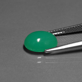 Crisoprasio naturale verde da 2,49 ct, trasparente, trasparente/traslucido