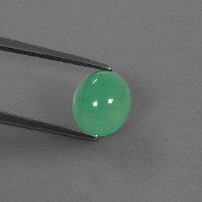 Crisoprasio naturale verde da 3,87 ct, trasparente, trasparente/traslucido