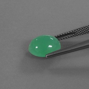 Crisoprasio naturale verde da 3,87 ct, trasparente, trasparente/traslucido