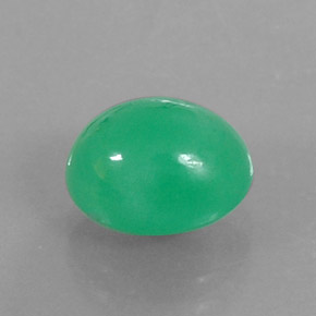 Crisoprasio naturale verde da 3,45 ct, taglio ovale, opaco