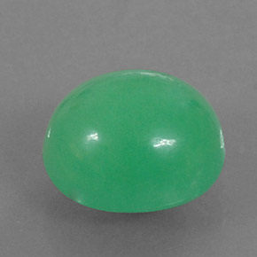 Crisoprasio naturale verde da 3,95 ct, taglio ovale, opaco