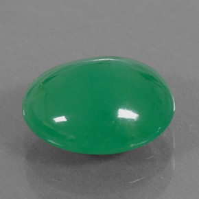 Crisoprasio naturale verde da 2,68 ct, taglio ovale, traslucido