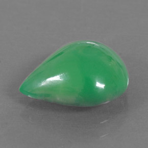 Crisoprasio naturale verde da 2,68 ct, taglio a pera, traslucido