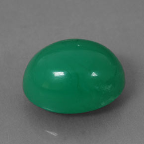 Crisoprasio naturale verde da 5,34 ct, taglio ovale, traslucido