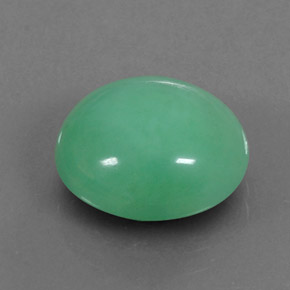 Crisoprasio naturale verde da 6,16 ct, taglio ovale, opaco