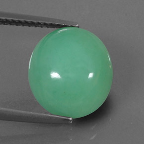 Crisoprasio naturale verde da 6,16 ct, taglio ovale, opaco
