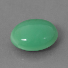Crisoprasio naturale verde da 5,43 ct, taglio ovale, opaco
