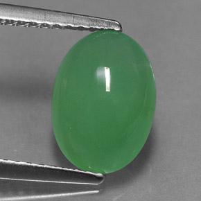 Crisoprasio naturale verde da 2,42 ct, trasparente, trasparente/traslucido