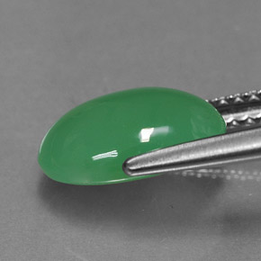 Crisoprasio naturale verde da 2,42 ct, trasparente, trasparente/traslucido