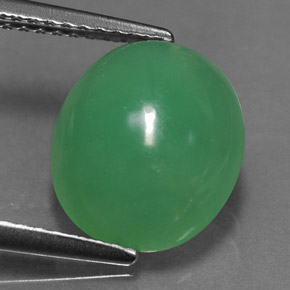 Crisoprasio naturale verde da 3,90 ct, trasparente, trasparente/traslucido