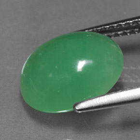 Crisoprasio naturale verde da 3,90 ct, trasparente, trasparente/traslucido