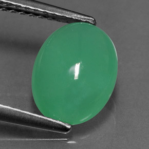 Crisoprasio naturale verde da 2,31 ct, trasparente, trasparente/traslucido