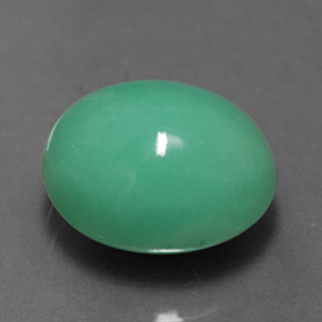 Crisoprasio naturale verde da 2,84 ct, taglio ovale, opaco