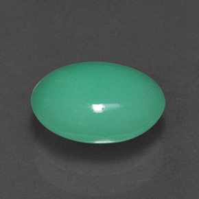 Crisoprasio naturale verde da 1,47 ct, taglio ovale, traslucido
