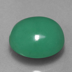 Crisoprasio naturale verde da 3,14 ct, taglio ovale, traslucido