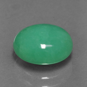 Crisoprasio naturale verde da 1,92 ct, taglio ovale, traslucido