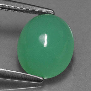 Crisoprasio naturale verde da 2,69 ct, trasparente, trasparente/traslucido