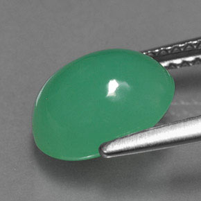 Crisoprasio naturale verde da 2,69 ct, trasparente, trasparente/traslucido