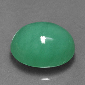 Crisoprasio naturale verde da 2,74 ct, taglio ovale, traslucido