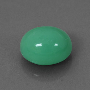 Crisoprasio naturale verde da 2,70 ct, taglio ovale, opaco