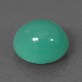 Crisoprasio naturale verde da 4,62 ct, taglio ovale, traslucido