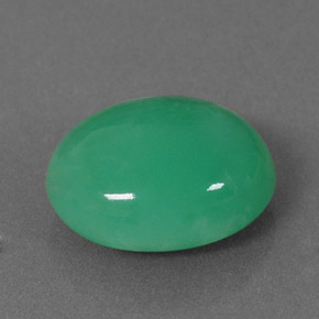 Crisoprasio naturale verde da 3,92 ct, taglio ovale, opaco