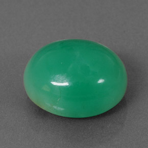 Crisoprasio naturale verde da 4,67 ct, taglio ovale, opaco