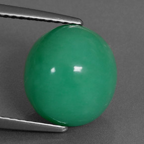 Crisoprasio naturale verde da 5,73 ct, taglio ovale, opaco