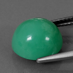 Crisoprasio naturale verde da 5,73 ct, taglio ovale, opaco
