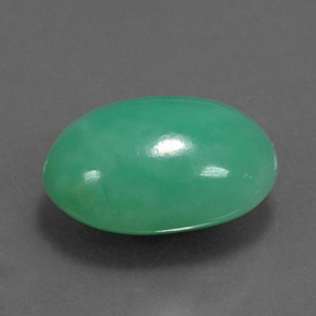 Crisoprasio naturale verde da 4,43 ct, taglio ovale, opaco