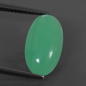 Crisoprasio naturale verde da 4,62 ct, trasparente, trasparente/traslucido