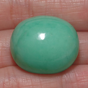 Crisoprasio naturale verde da 39,50 ct, taglio ovale, opaco