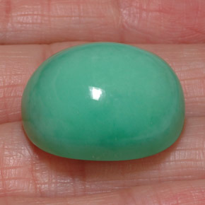 Crisoprasio naturale verde da 39,50 ct, taglio ovale, opaco