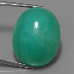 Crisoprasio naturale verde da 51,98 ct, taglio ovale, opaco