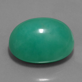 Crisoprasio naturale verde da 51,98 ct, taglio ovale, opaco