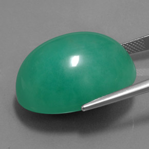 Crisoprasio naturale verde da 51,98 ct, taglio ovale, opaco