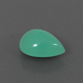 Crisoprasio naturale verde da 1,94 ct, taglio a pera, traslucido