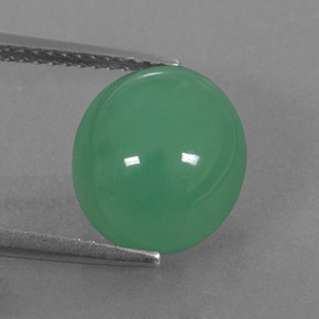 Crisoprasio naturale verde da 5,13 ct, trasparente, trasparente/traslucido