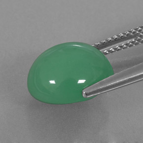 Crisoprasio naturale verde da 5,13 ct, trasparente, trasparente/traslucido