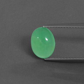 Crisoprasio naturale verde da 1,43 ct, trasparente, trasparente/traslucido