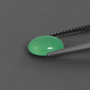 Crisoprasio naturale verde da 1,43 ct, trasparente, trasparente/traslucido