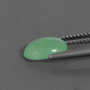 Crisoprasio naturale verde da 1,67 ct, taglio ovale, traslucido