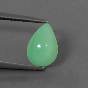 Crisoprasio naturale verde da 2,13 ct, taglio a pera, opaco